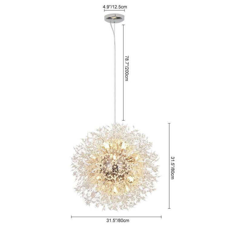 Lustre 16 Lumières Grand Format Luxe Sputnik Feu d'Artifice pour Salon