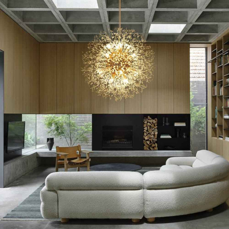 Lustre 16 Lumières Grand Format Luxe Sputnik Feu d'Artifice pour Salon