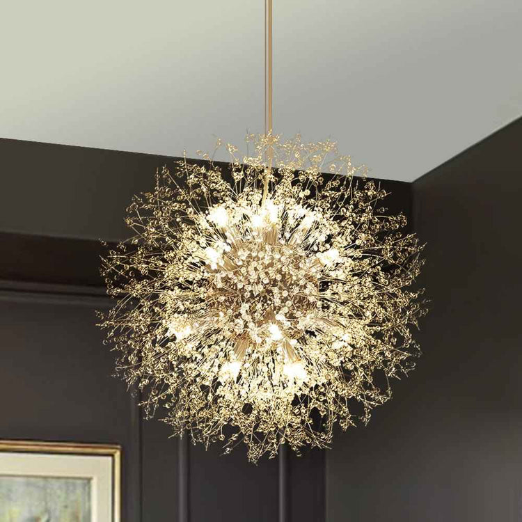 Lustre 16 Lumières Grand Format Luxe Sputnik Feu d'Artifice pour Salon