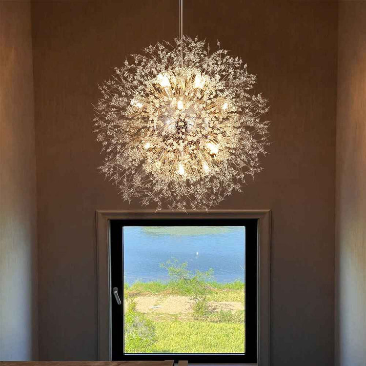 Lustre 16 Lumières Grand Format Luxe Sputnik Feu d'Artifice pour Salon