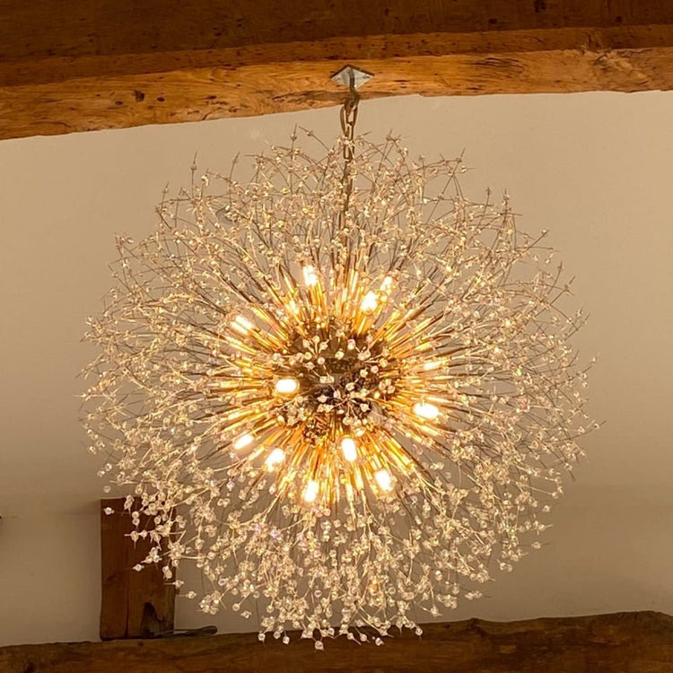 Lustre Salon Spoutnik 16 Lumières en Cristal