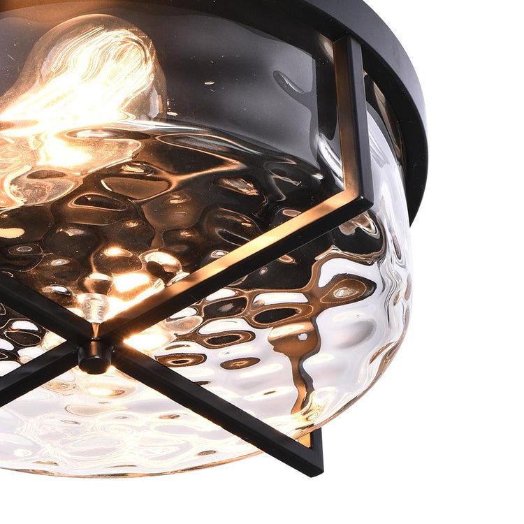 Plafonnier Salon Bulle 2 Lumières en Verre 33 cm Modèle 2