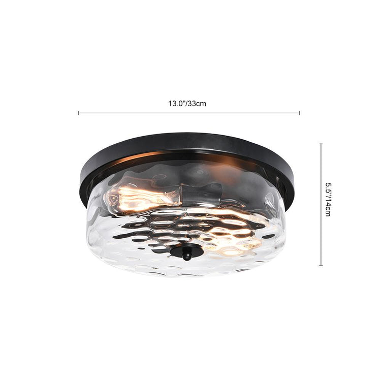 Plafonnier Salon Bulle 2 Lumières en Verre 33 cm