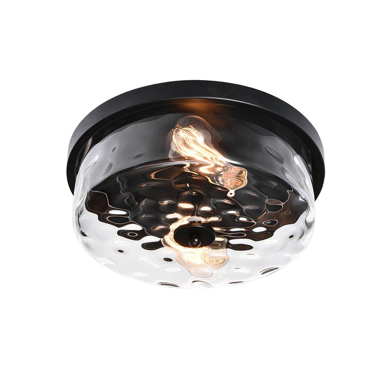 Plafonnier Salon Bulle 2 Lumières en Verre 33 cm