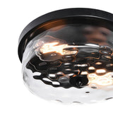 Plafonnier Salon Bulle 2 Lumières en Verre 33 cm