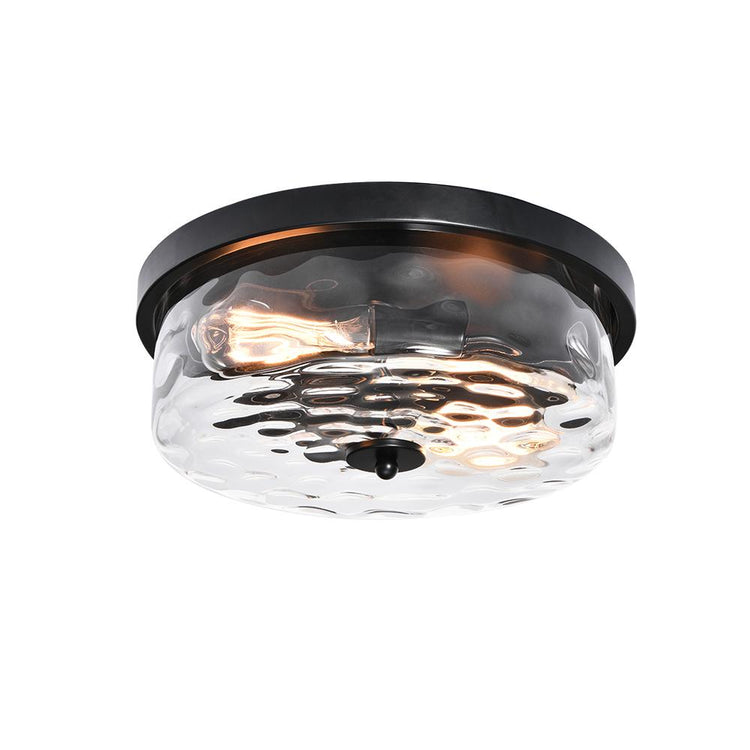 Plafonnier Salon Bulle 2 Lumières en Verre 33 cm