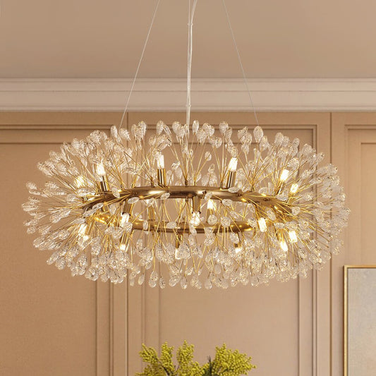 Lustre Salon Pissenlit 20 Lumières en Cristal
