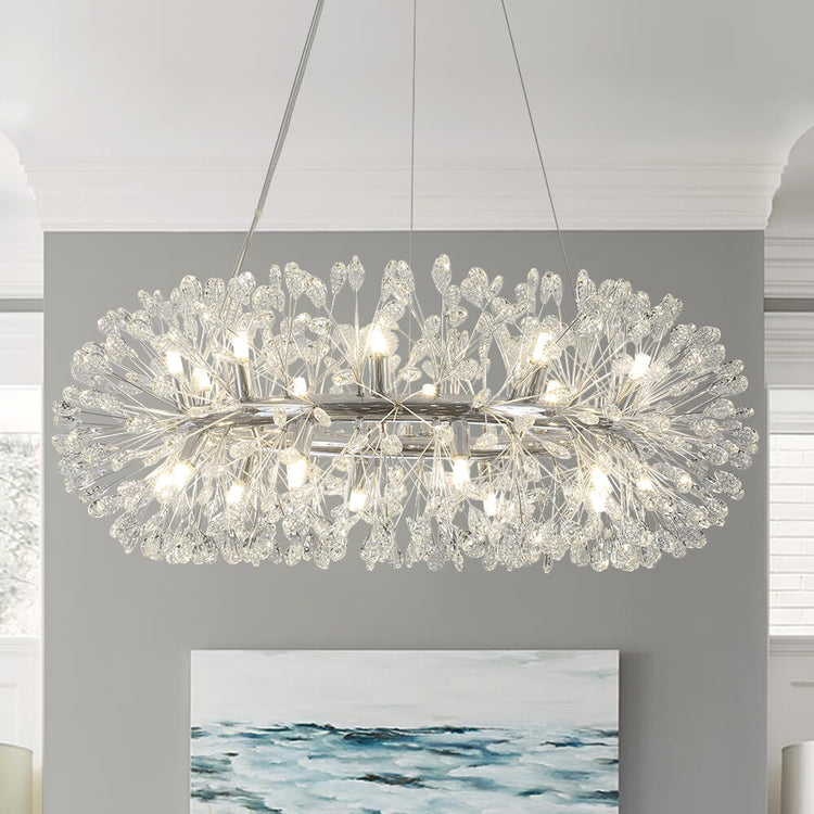Lustre Salon Pissenlit 20 Lumières en Cristal