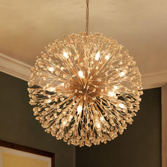 Lustre 20 Lumières Grand Format Feu d'Artifice Grand Luxe Sputnik Suspension Luminaire