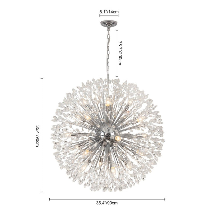 Lustre 20 Lumières Grand Format Feu d'Artifice Grand Luxe Sputnik Suspension Luminaire