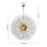 Lustre 20 Lumières Grand Format Grand Luxe Sputnik Feu d'Artifice pour Salon