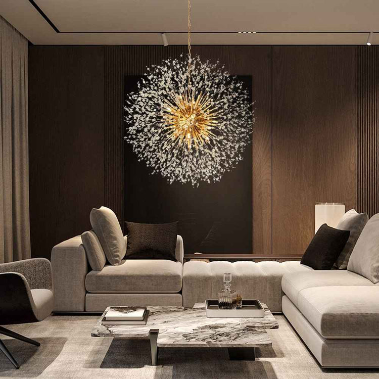 Lustre 20 Lumières Grand Format Grand Luxe Sputnik Feu d'Artifice pour Salon