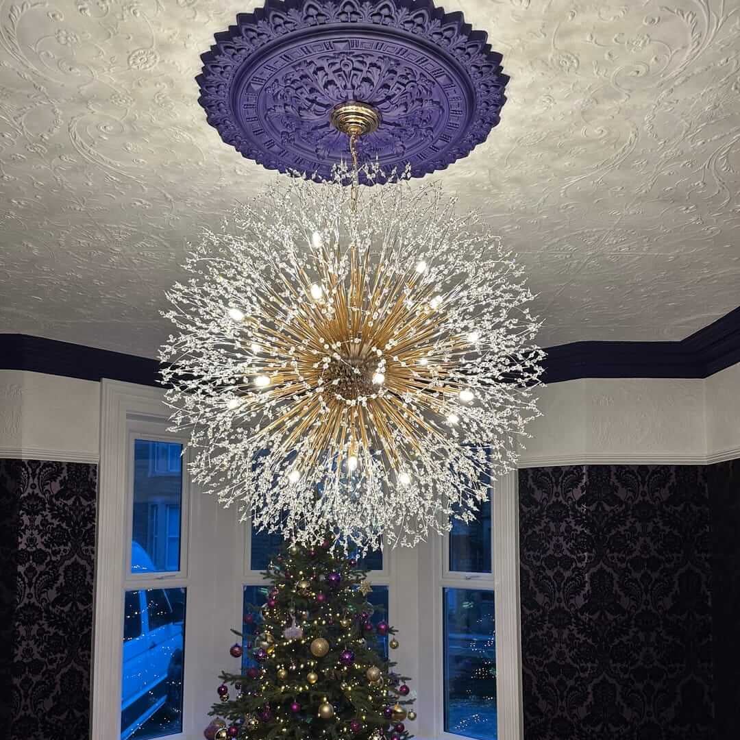 Lustre 20 Lumières Grand Format Grand Luxe Sputnik Feu d'Artifice pour Salon
