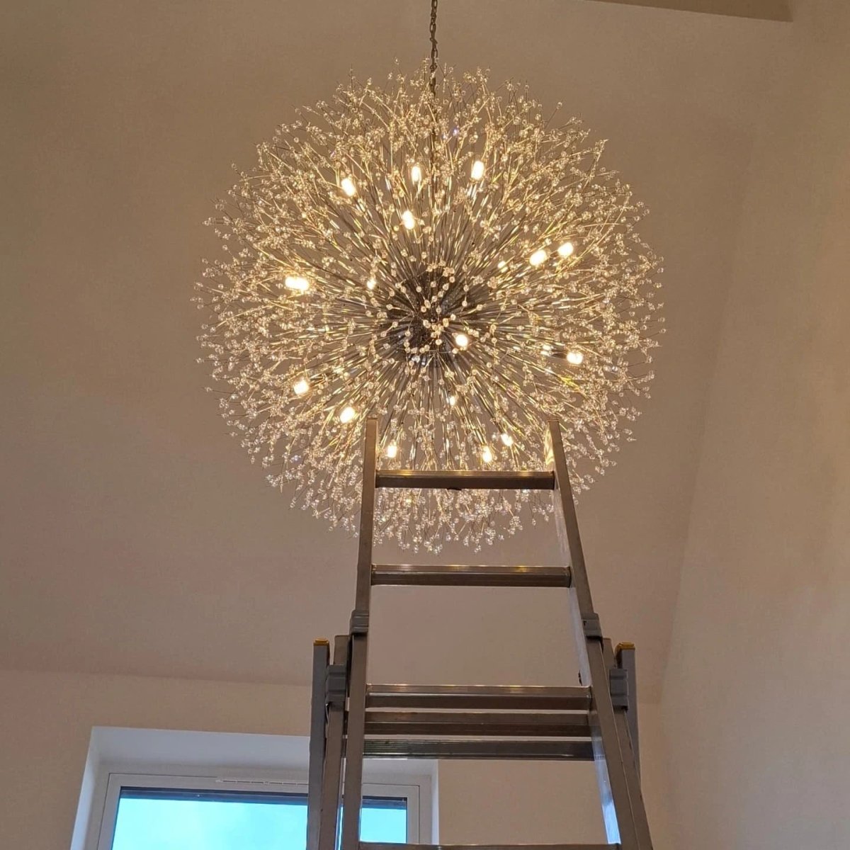 Lustre 20 Lumières Grand Format Grand Luxe Sputnik Feu d'Artifice pour Salon