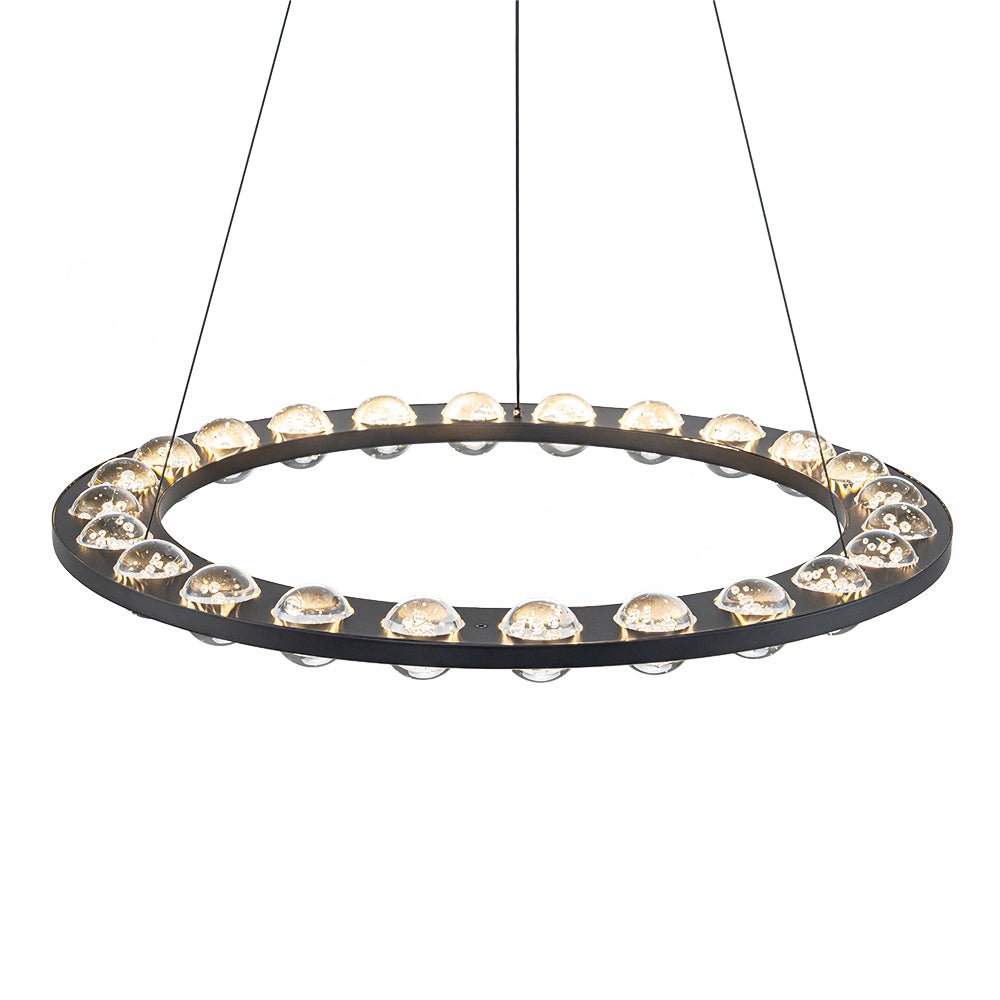 Lustre Boule Verre 24 Lumières Cercle LED pour Salon