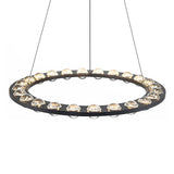 Lustre Boule Verre 24 Lumières Cercle LED pour Salon