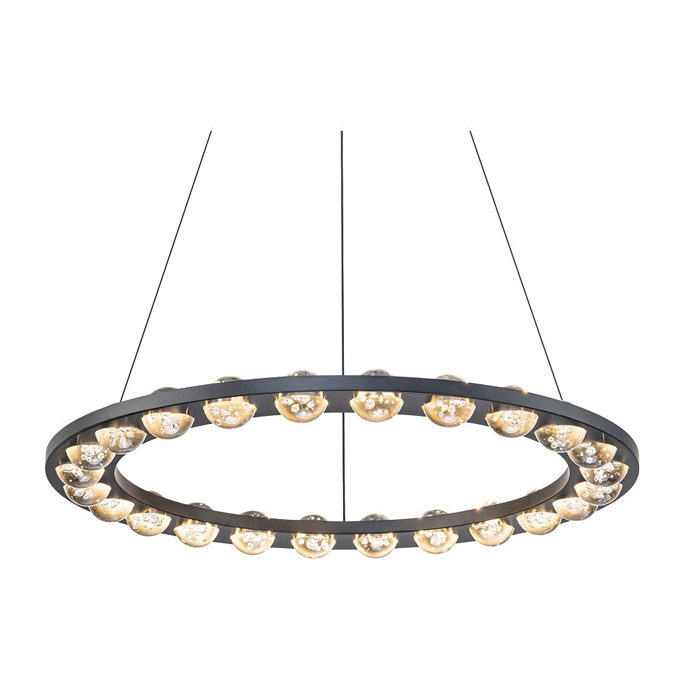 Lustre Boule Verre 24 Lumières Cercle LED pour Salon