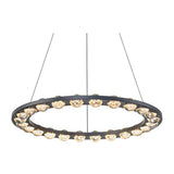 Lustre Boule Verre 24 Lumières Cercle LED pour Salon