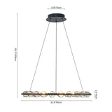 Lustre Boule Verre 24 Lumières Cercle LED pour Salon