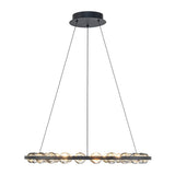 Lustre Boule Verre 24 Lumières Cercle LED pour Salon