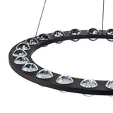 Lustre Boule Verre 24 Lumières Cercle LED pour Salon