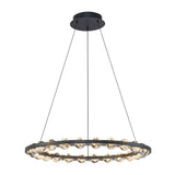 Lustre Boule Verre 24 Lumières Cercle LED pour Salon
