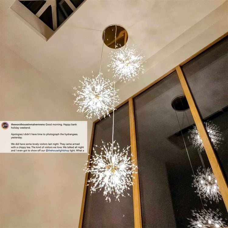 Lustre Moderne 24/40 Lumières Grand Sputnik Feu d'Artifice pour Salon