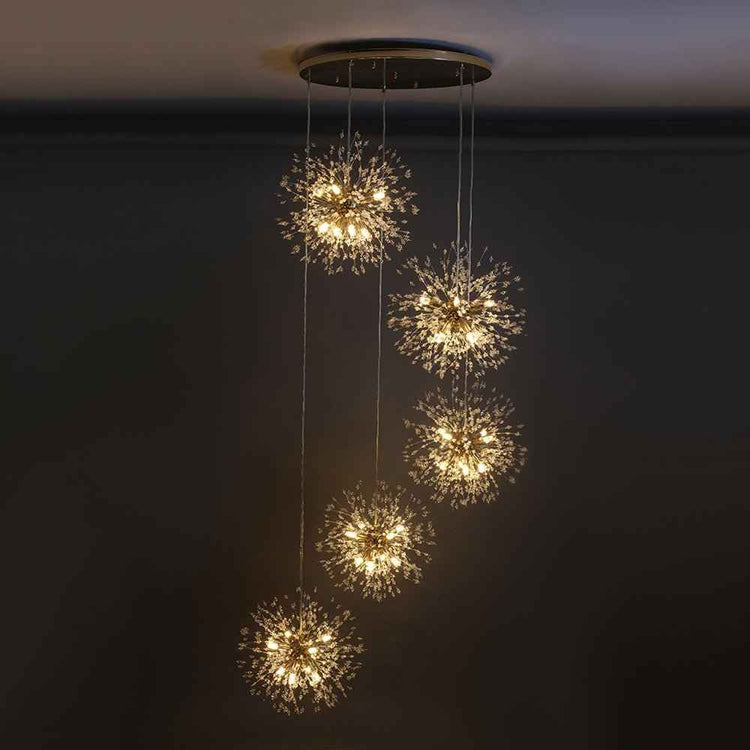 Lustre Moderne 24/40 Lumières Grand Sputnik Feu d'Artifice pour Salon