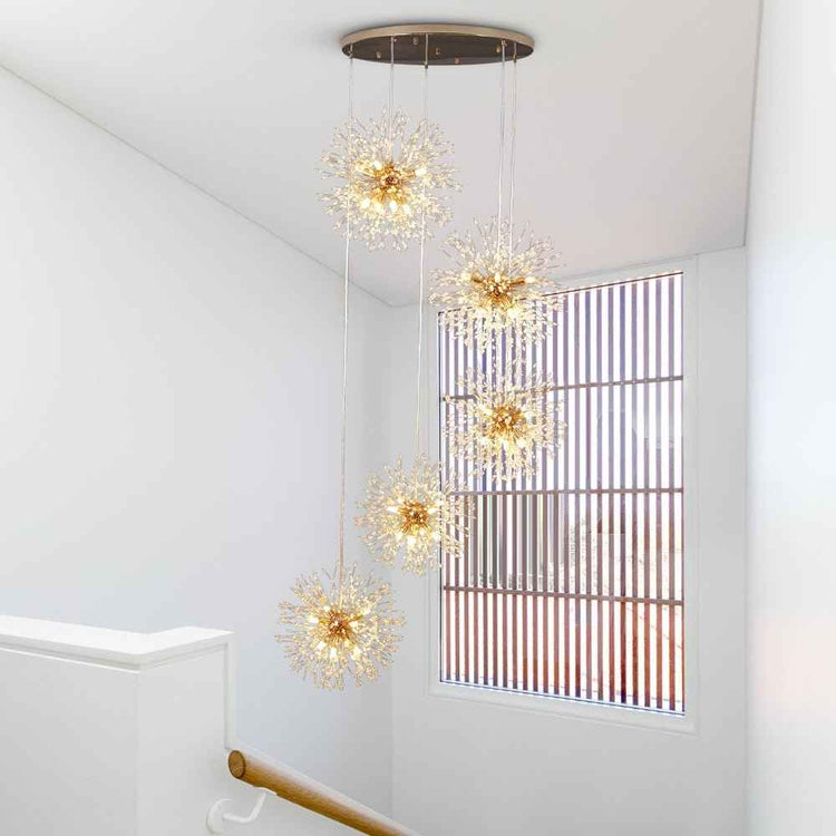 Lustre Moderne 24/40 Lumières Grand Sputnik Feu d'Artifice pour Salon