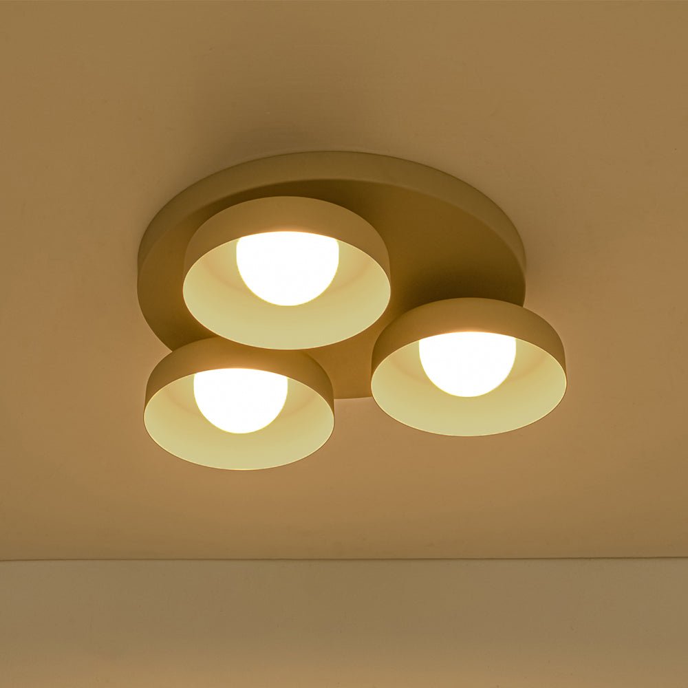 Plafonnier LED 3 Lumières Bol Abat-Jour pour Salon