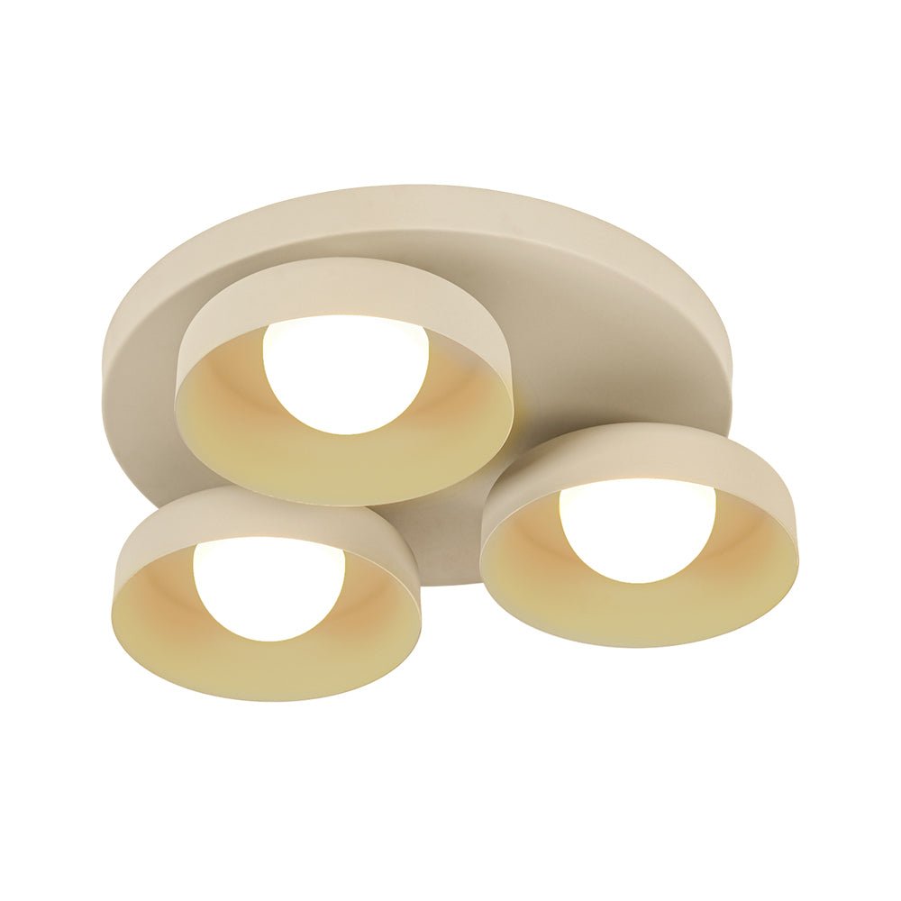 Plafonnier LED 3 Lumières Bol Abat-Jour pour Salon