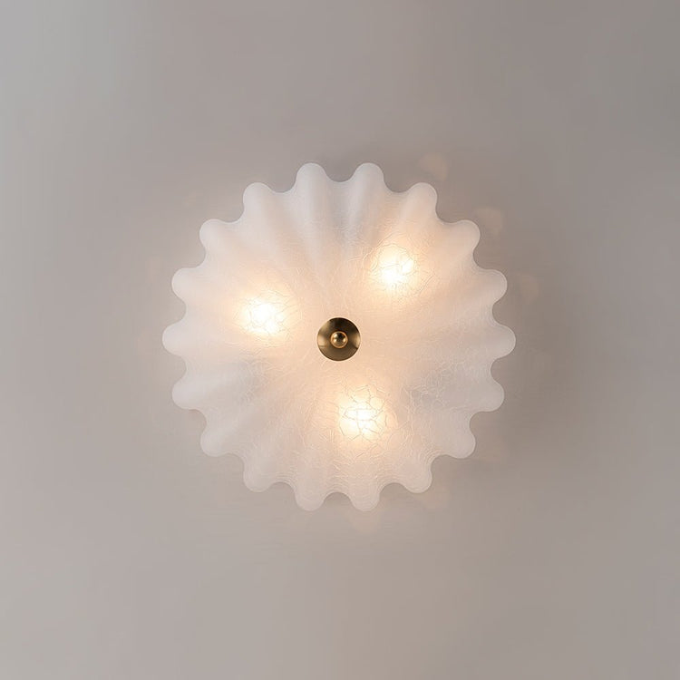 Plafonnier Salon Bol en Verre Blanc