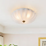 Plafonnier Salon Bol en Verre Blanc