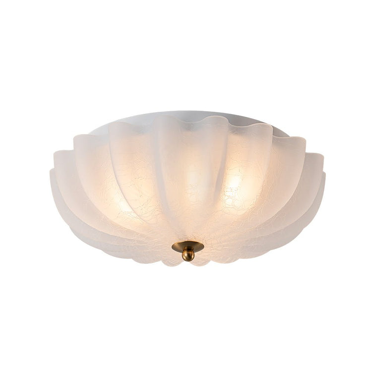 Plafonnier Salon Bol en Verre Blanc