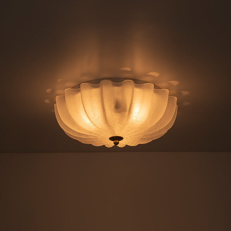 Plafonnier Salon Bol en Verre Blanc