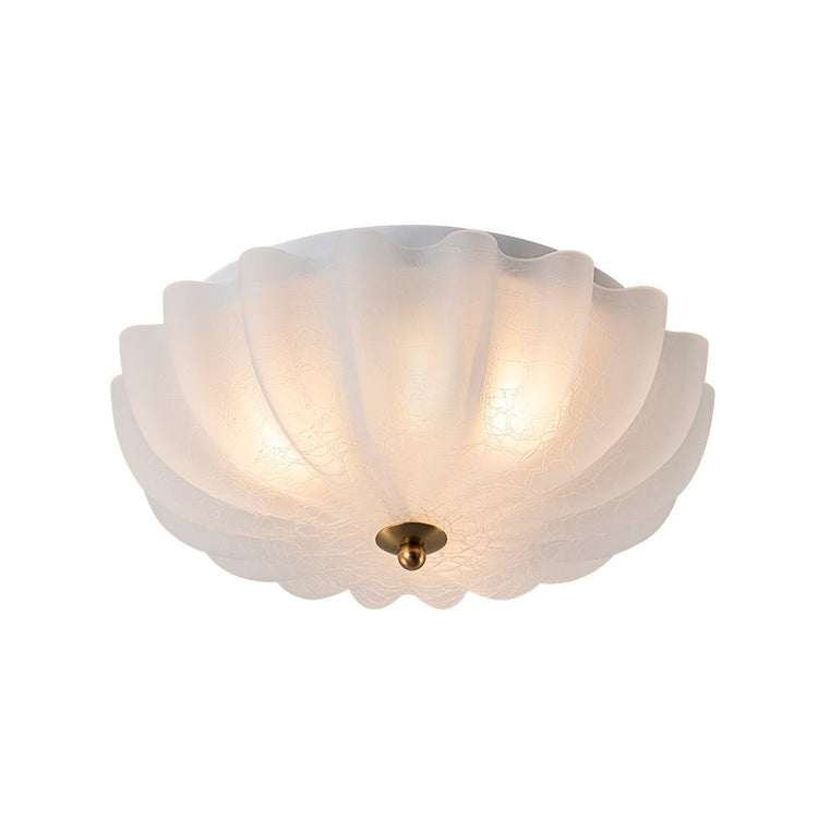 Plafonnier Salon Bol en Verre Blanc