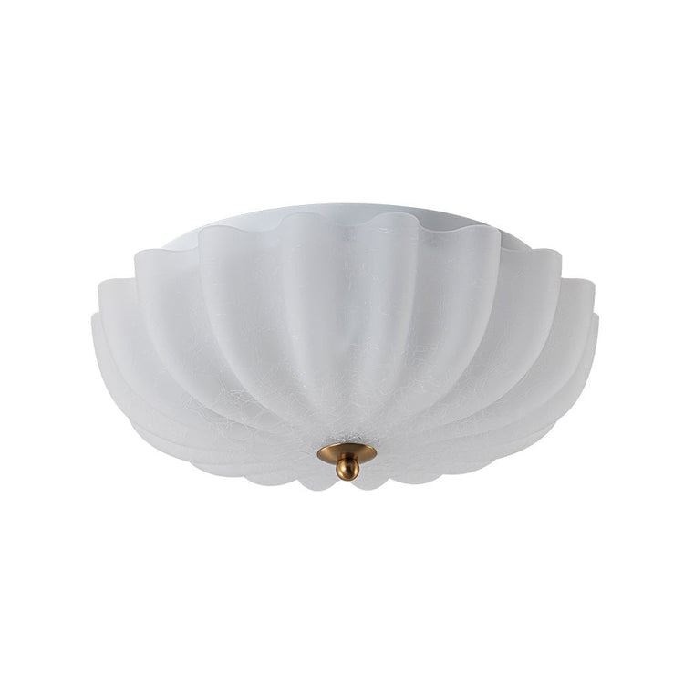 Plafonnier Salon Bol en Verre Blanc