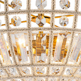 Plafonnier Verre Cristal 3 Lumières Laiton pour Salon