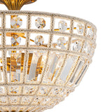 Plafonnier Verre Cristal 3 Lumières Laiton pour Salon