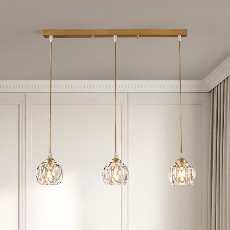 Suspension Salle à Manger 3 Lumières en Cristal