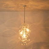 Lustre Salon Boule 3 Lumières en Verre