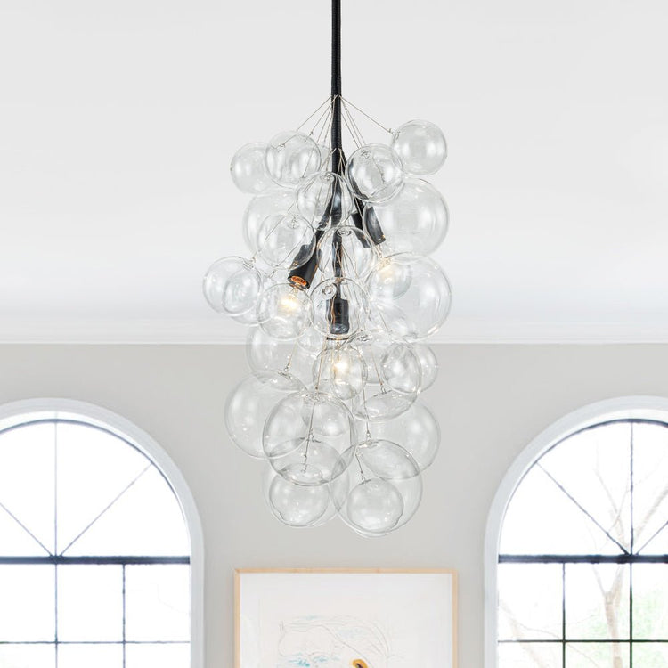 Lustre Salon Boule 3 Lumières en Verre