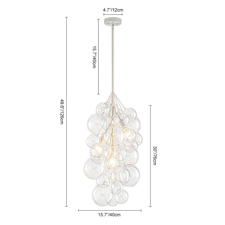 Lustre Salon Boule 3 Lumières en Verre