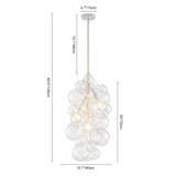 Lustre Salon Boule 3 Lumières en Verre