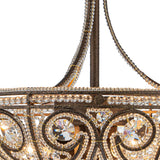 Plafonnier Verre Cristal 3 Lumières Dark Bronze pour Salon