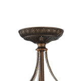 Plafonnier Verre Cristal 3 Lumières Dark Bronze pour Salon