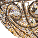 Plafonnier Verre Cristal 3 Lumières Dark Bronze pour Salon
