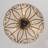 Plafonnier Verre Cristal 3 Lumières Dark Bronze pour Salon