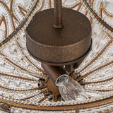 Plafonnier Verre Cristal 3 Lumières Dark Bronze pour Salon