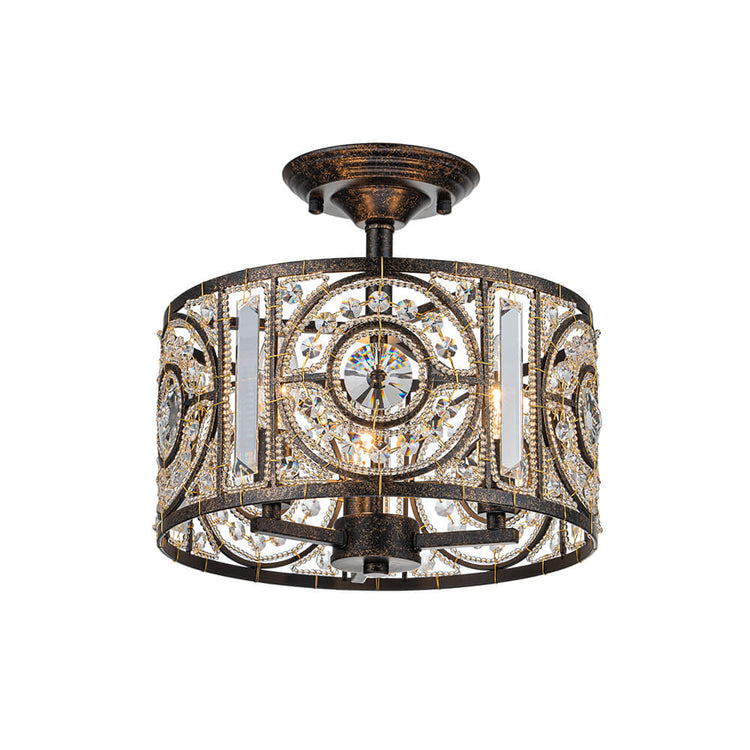 Plafonnier Salon Tambour en Cristal